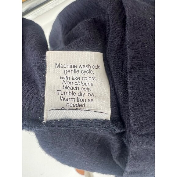 J. Crew Women's Navy Blue Sleeveless Tie Around Faux Wrap Babydoll Top - Picture 6 of 8